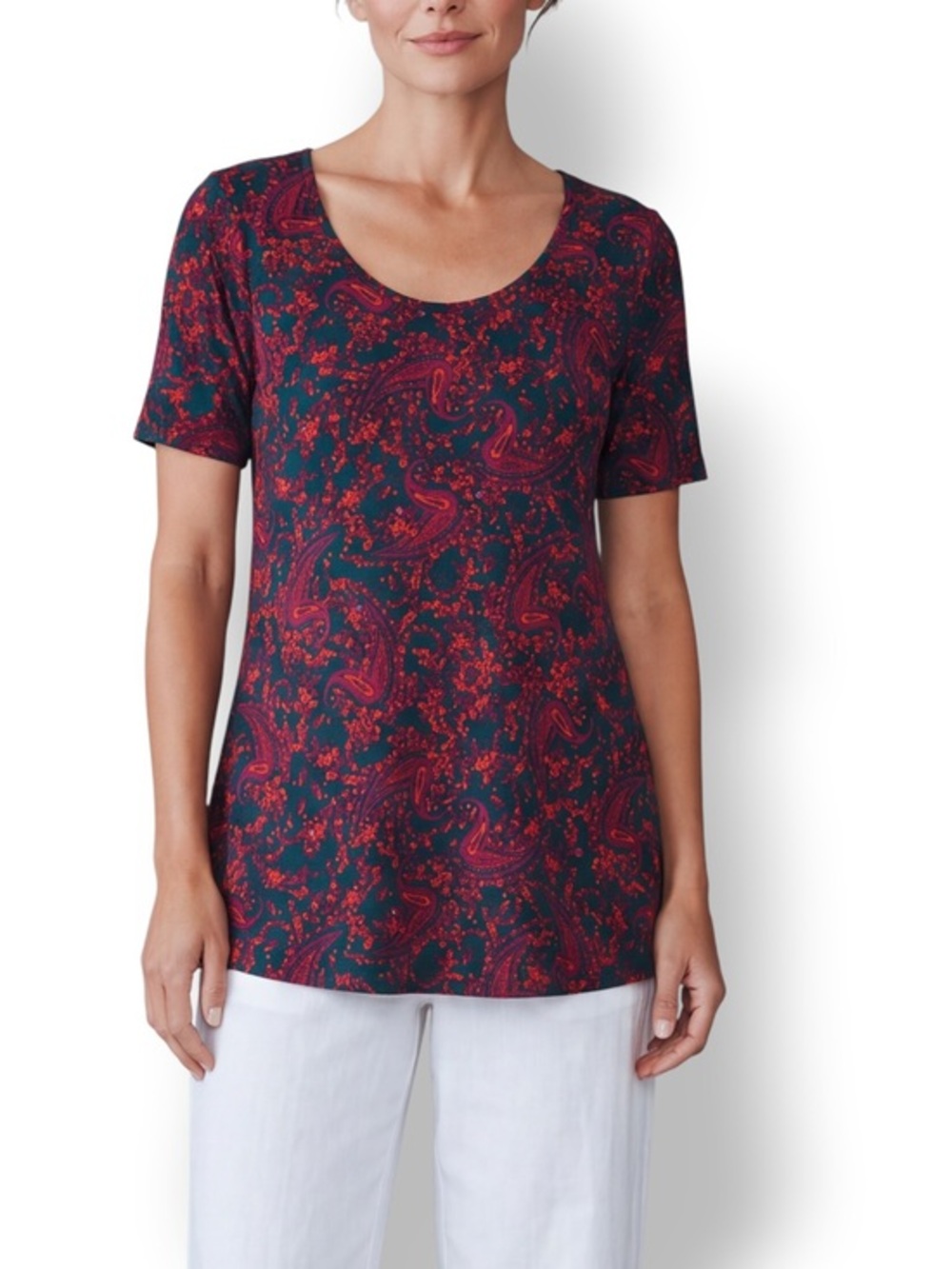 4/$20 LuLaRoe Classic T Paisley Print Tee XS Purple Blue Short Sleeve Top